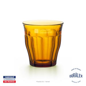 Verre Duralex Picardie 25 cl vermeil avec logo La Rochelle Université